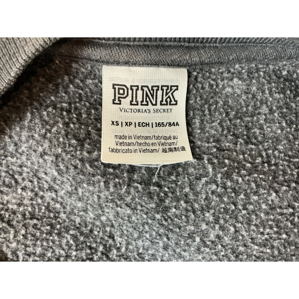 PINK Victoria's‎ Secret Tie Dye Crewneck Sweatshirt Charcoal Blue XS - Picture 3 of 6